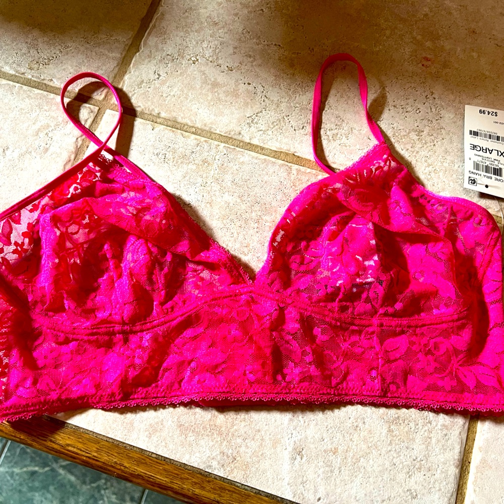 Hot Pink Lace Bra
